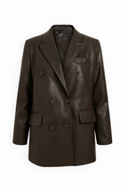 BLAZER DOPPIOPETTO IN ECO-PELLE STAMPA ANIMALIER