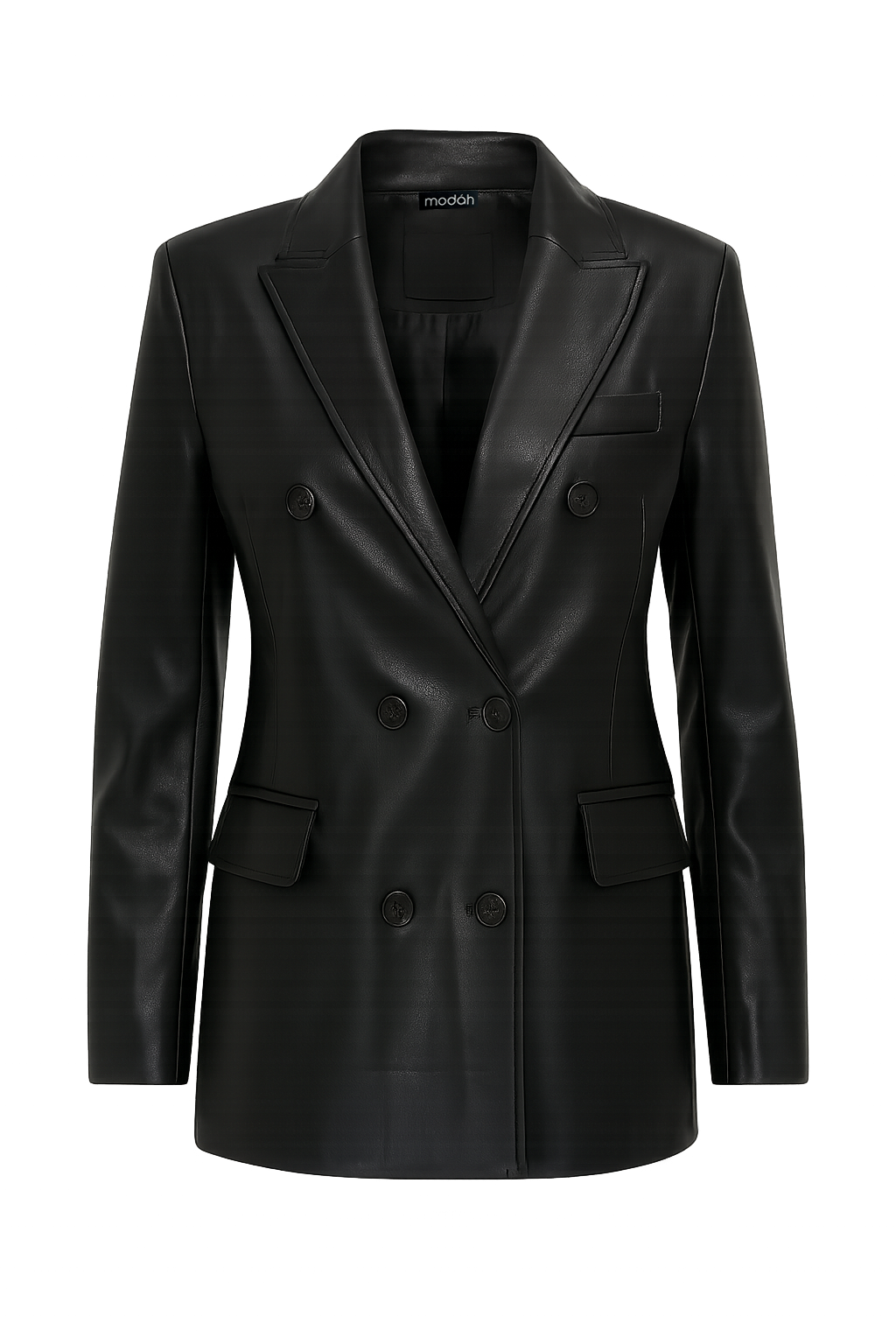 BLAZER DOPPIOPETTO IN ECO-PELLE SARTORIALE