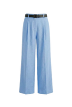 Pantaloni Wide-Leg con Cintura Contrastante