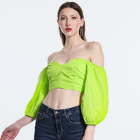 TOP POPELINE SM LIME