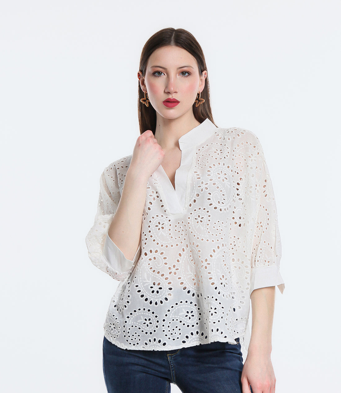 MAGLIA SANGALLO PAISLEY SM BIANCO