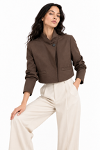Giacca Cropped Marrone