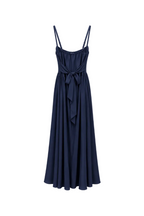 Abito Lungo Elegante Drappeggiato con Corsetto