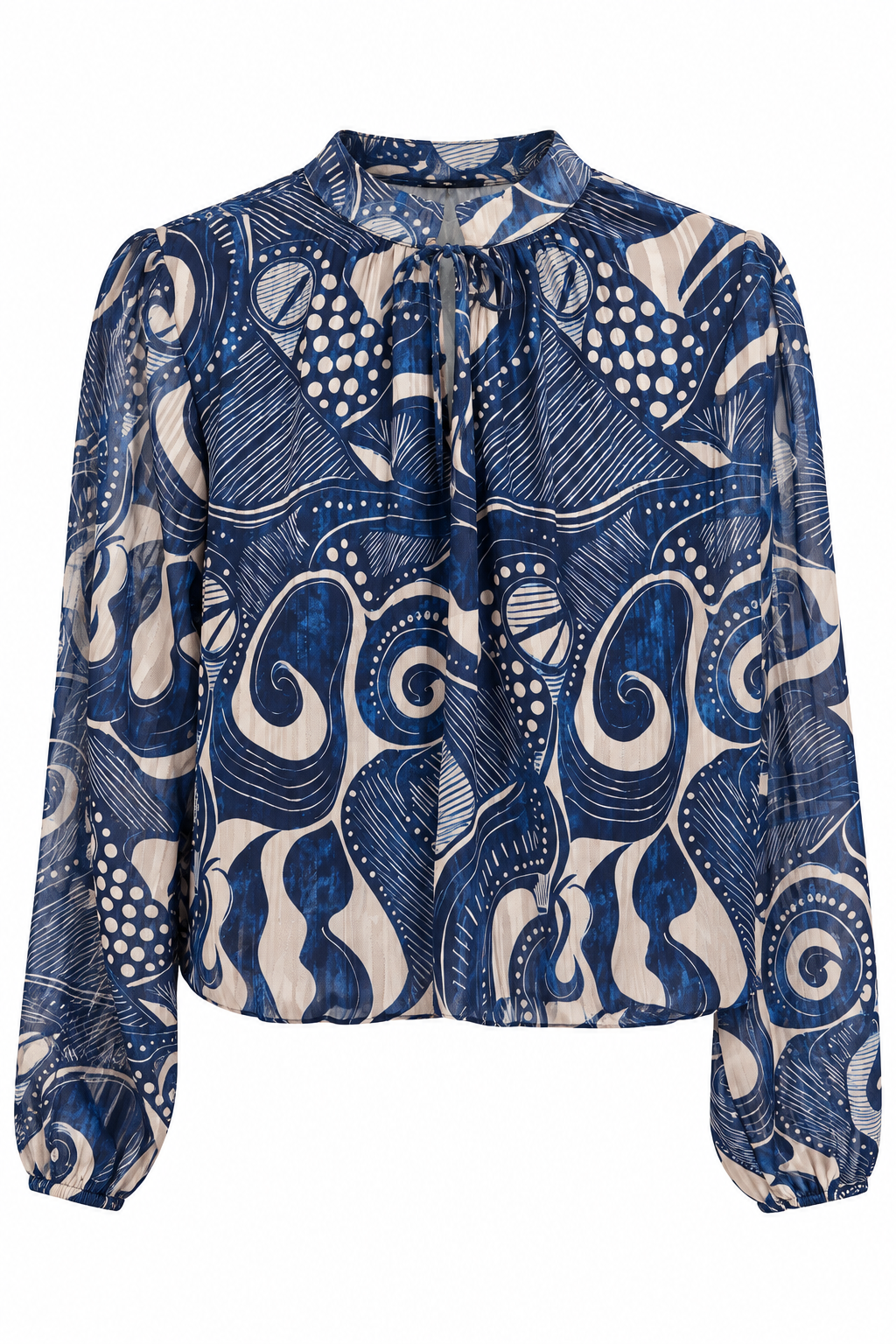 Blusa Elegante con Stampa Grafica Sfumata