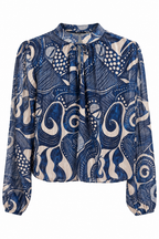 Blusa Elegante con Stampa Grafica Sfumata