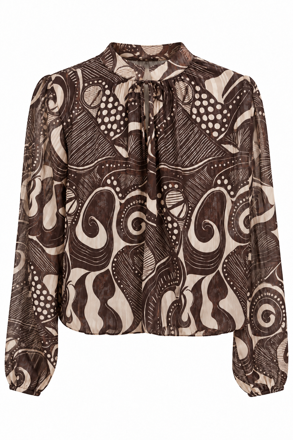 Blusa Elegante con Stampa Grafica Sfumata