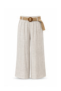 Pantalone wide leg leggero con Cintura in paglia