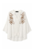 CAMICIA BLUSA IN RICAMI BIANCO