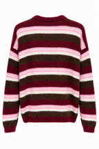 Pullover Girocollo Soffice a Righe Multicolore