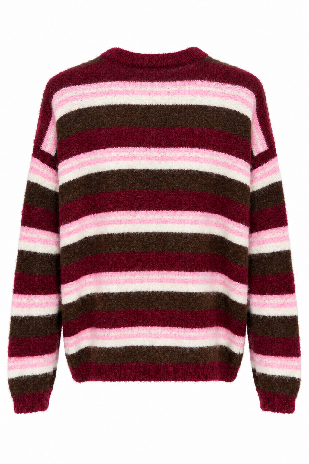 Pullover Girocollo Soffice a Righe Multicolore