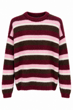 Pullover Girocollo Soffice a Righe Multicolore