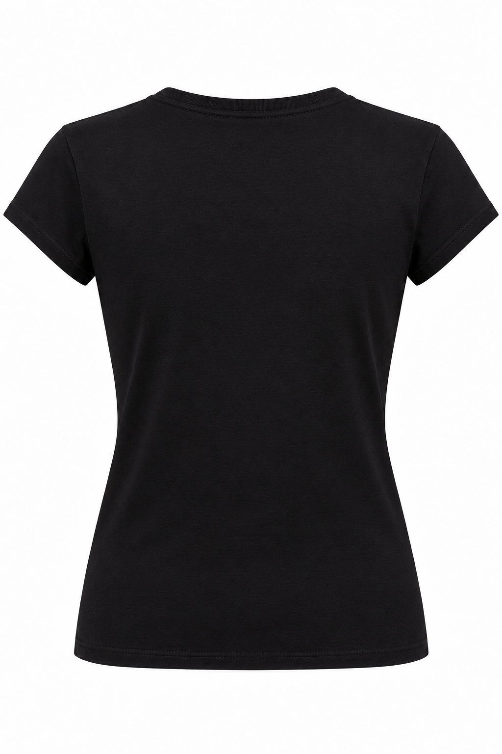 T-Shirt Nera con Ricamo Albero della Vita