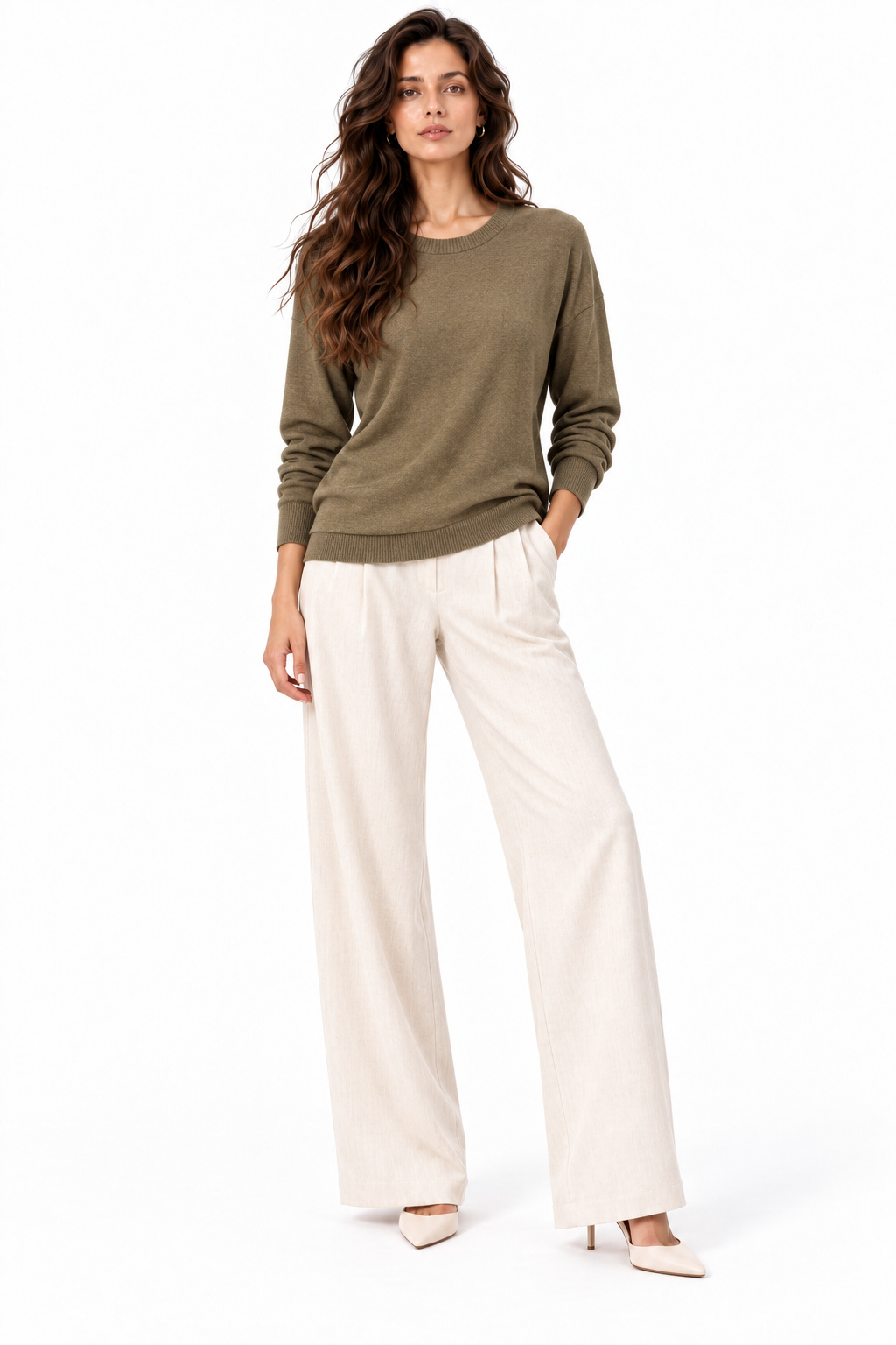 Maglione Girocollo Oversize in Maglia
