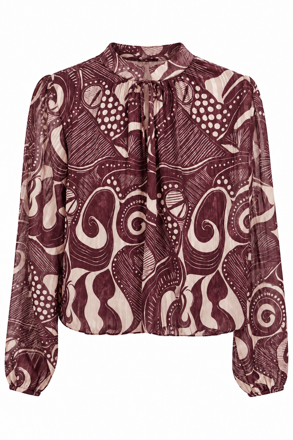 Blusa Elegante con Stampa Grafica Sfumata