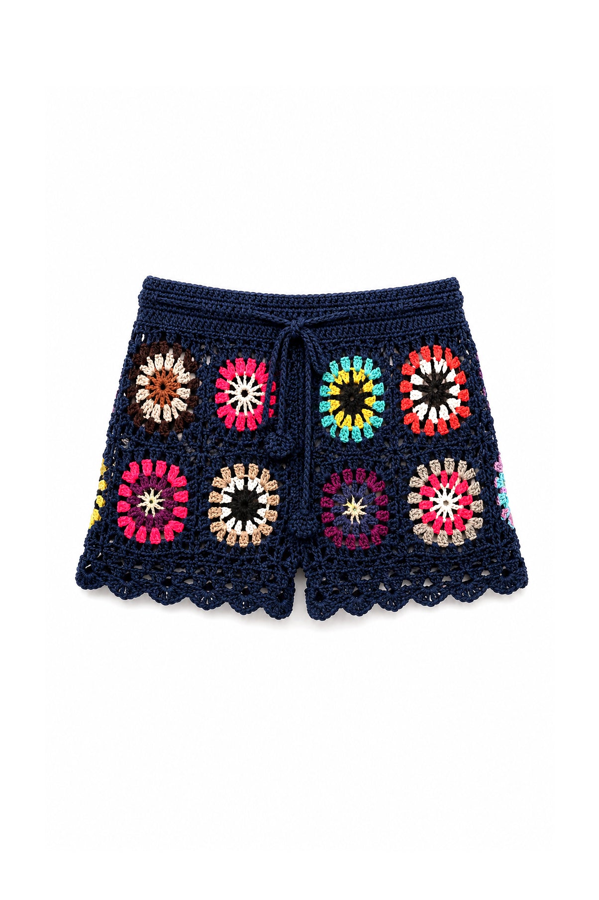Shorts Crochet Multicolor Blu navy