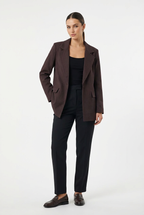 Blazer monopetto gessato color cioccolato