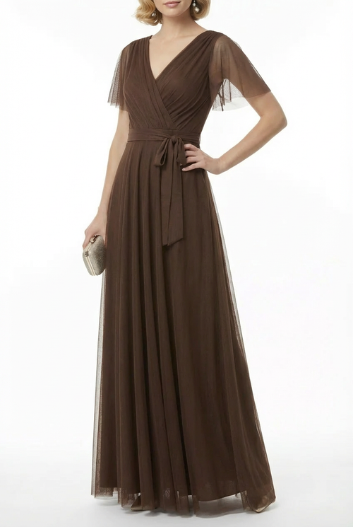 Abito Tulle Maniche Corte