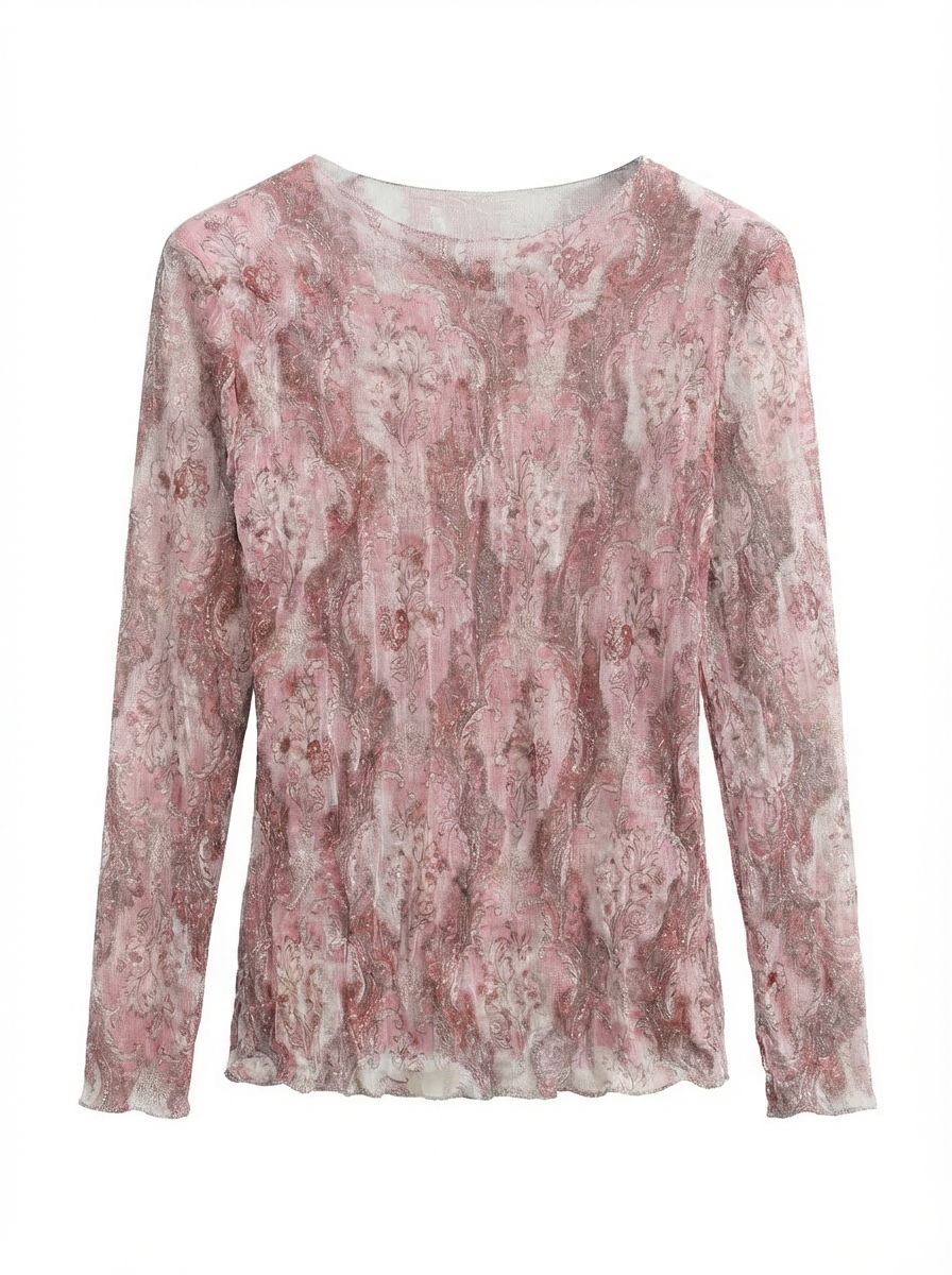Maglia in Mesh Damascata