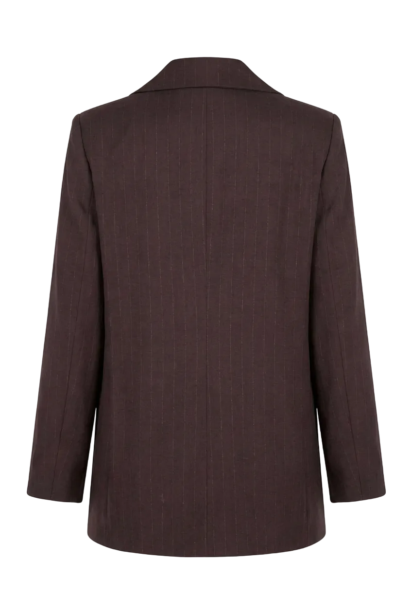 Blazer monopetto gessato color cioccolato