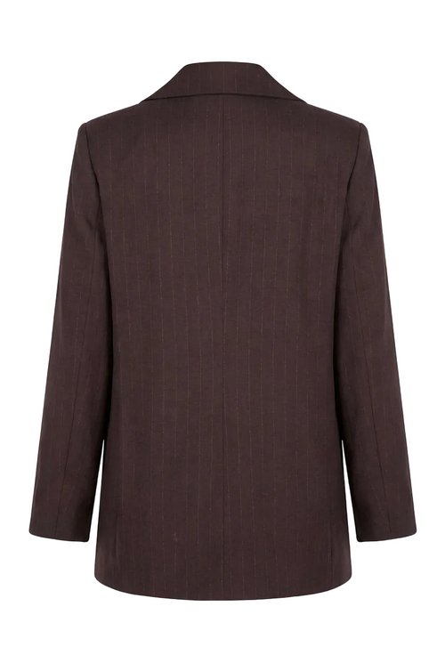 Blazer monopetto gessato color cioccolato