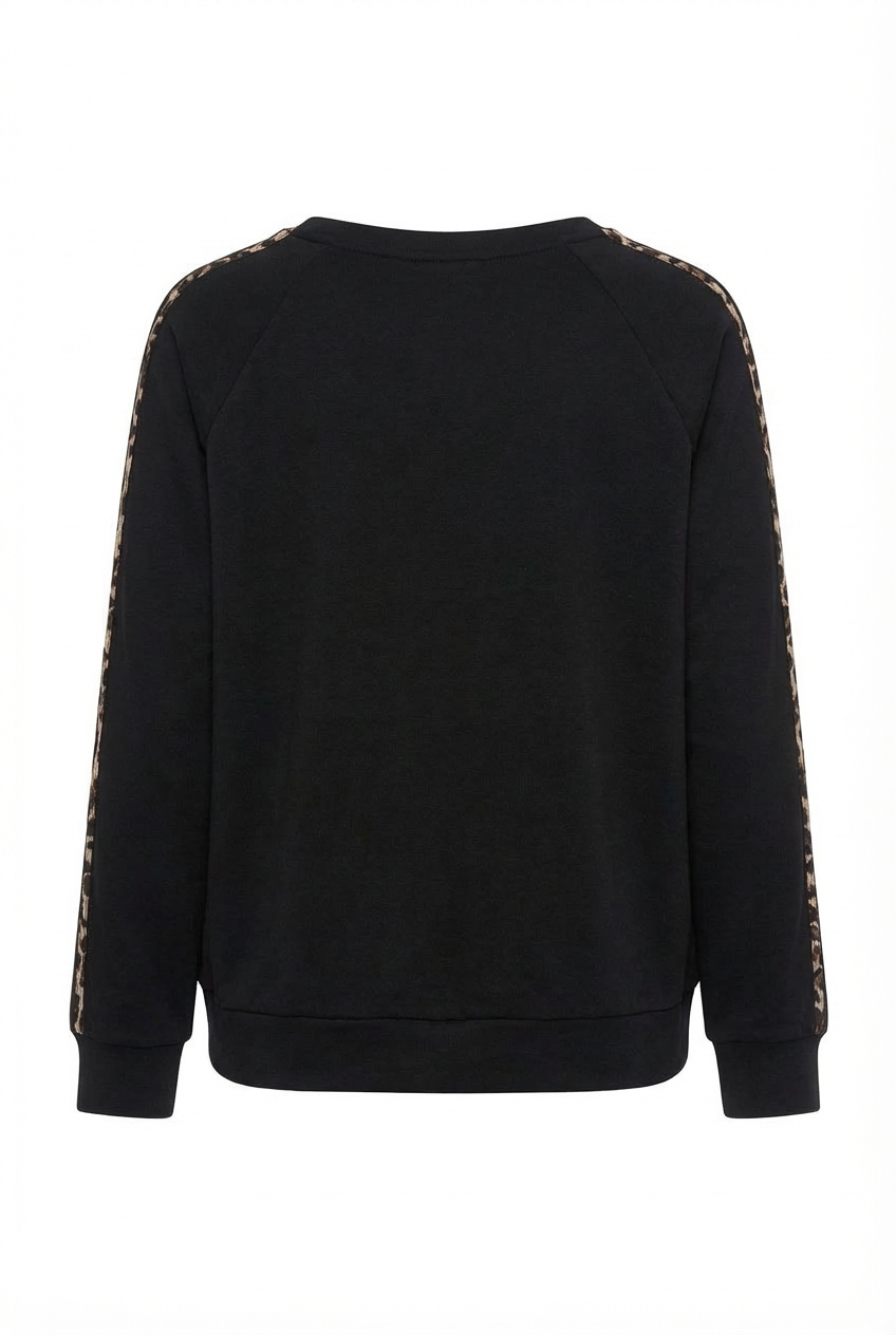 Felpa con dettaglio Leopardato