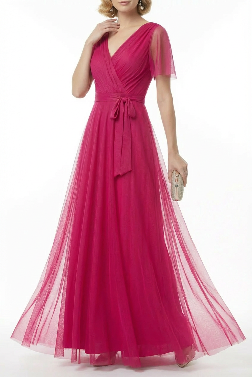 Abito Tulle Maniche Corte