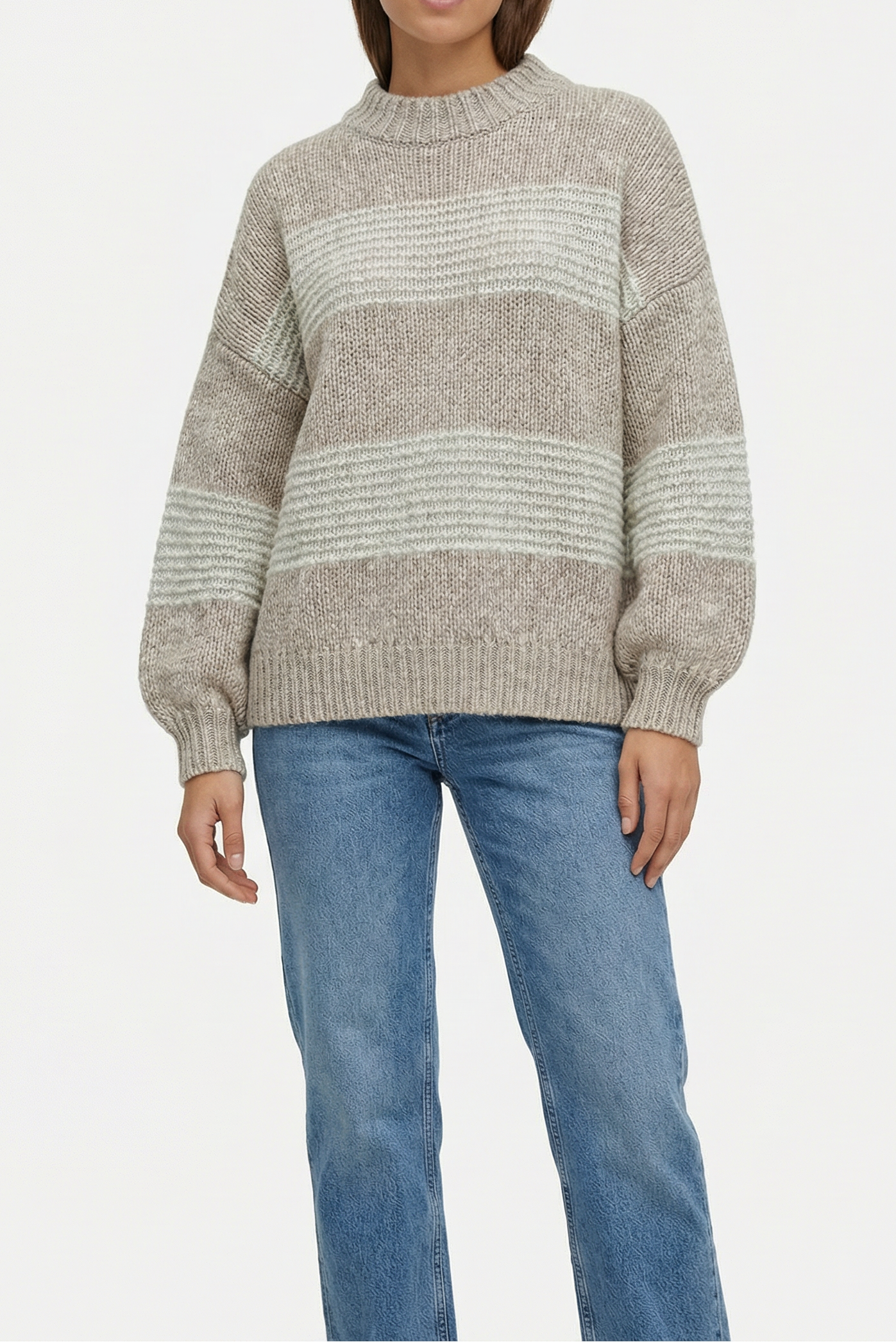 Maglione girocollo a righe