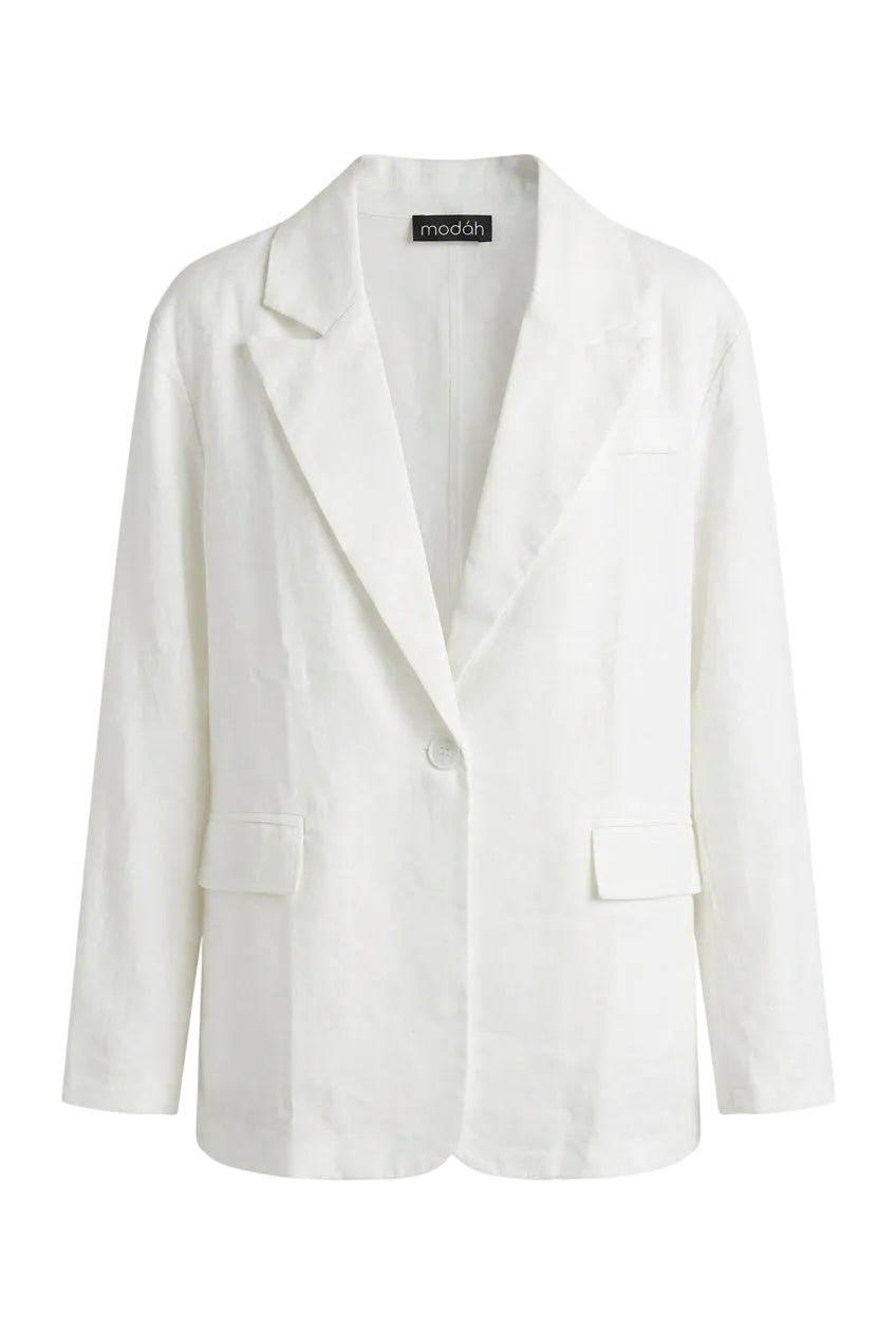 Blazer Monopetto in Misto Lino