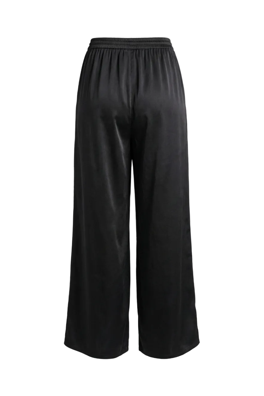 Pantaloni Wide Leg in Satin Fluido