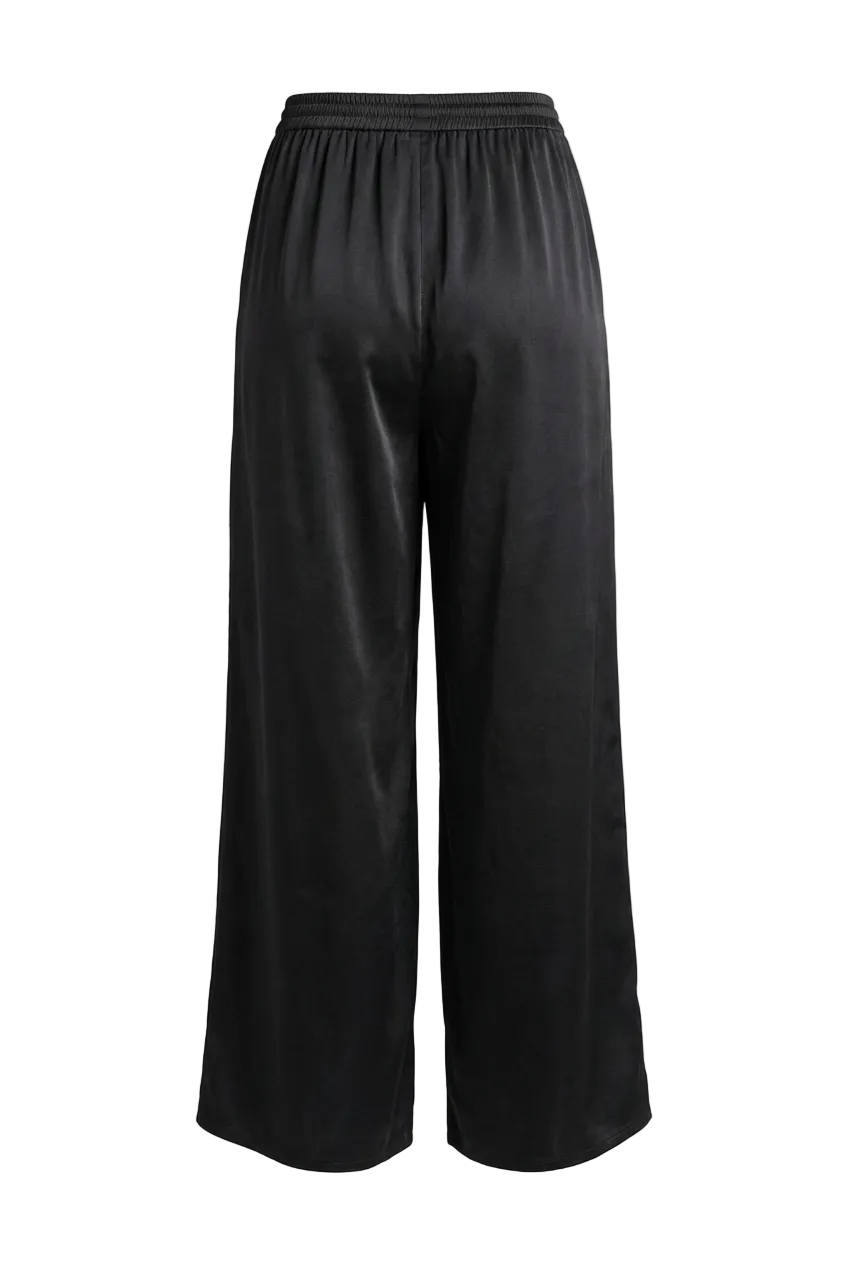 Pantaloni Wide Leg in Satin Fluido