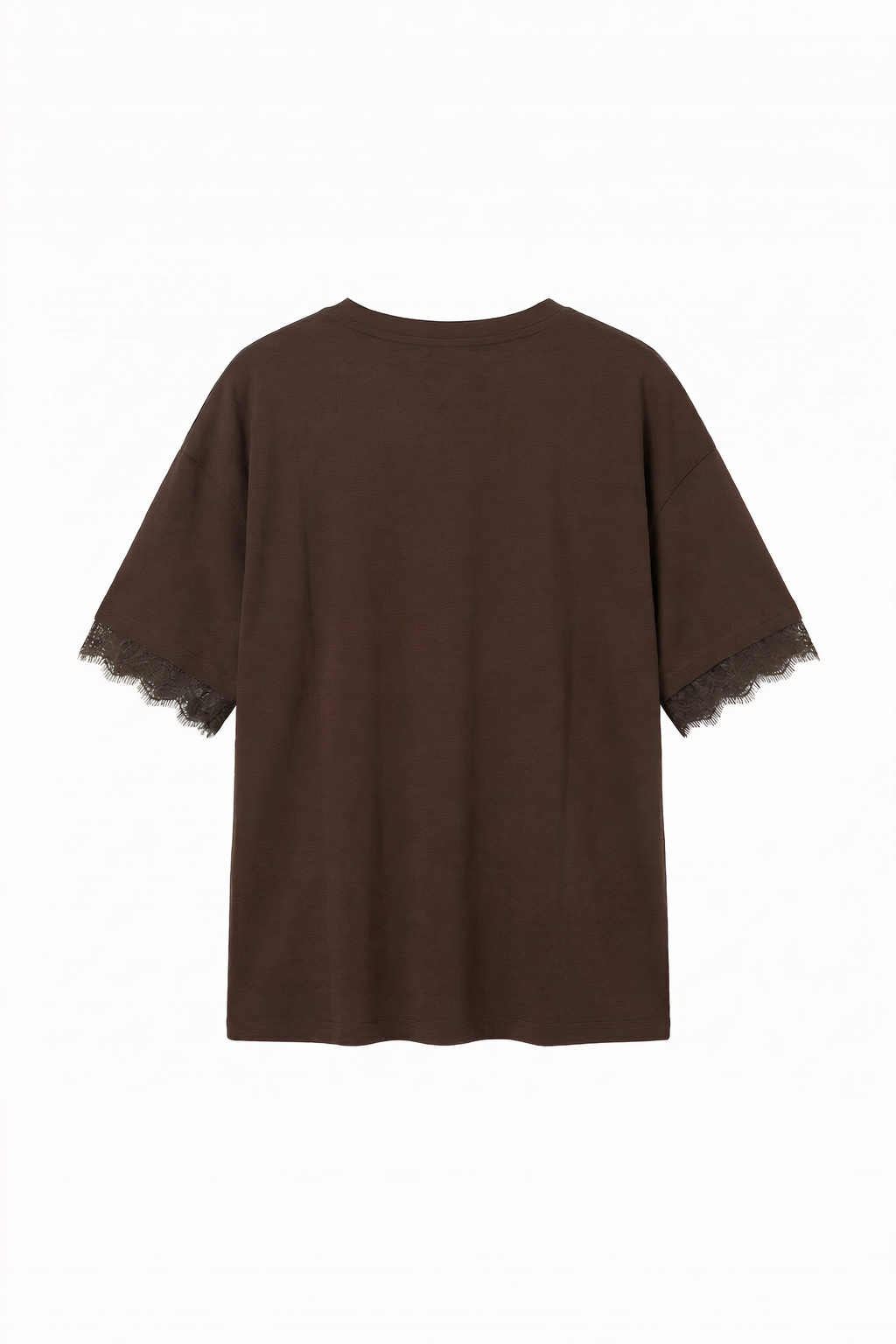 T-shirt Over con Dettaglio in Pizzo