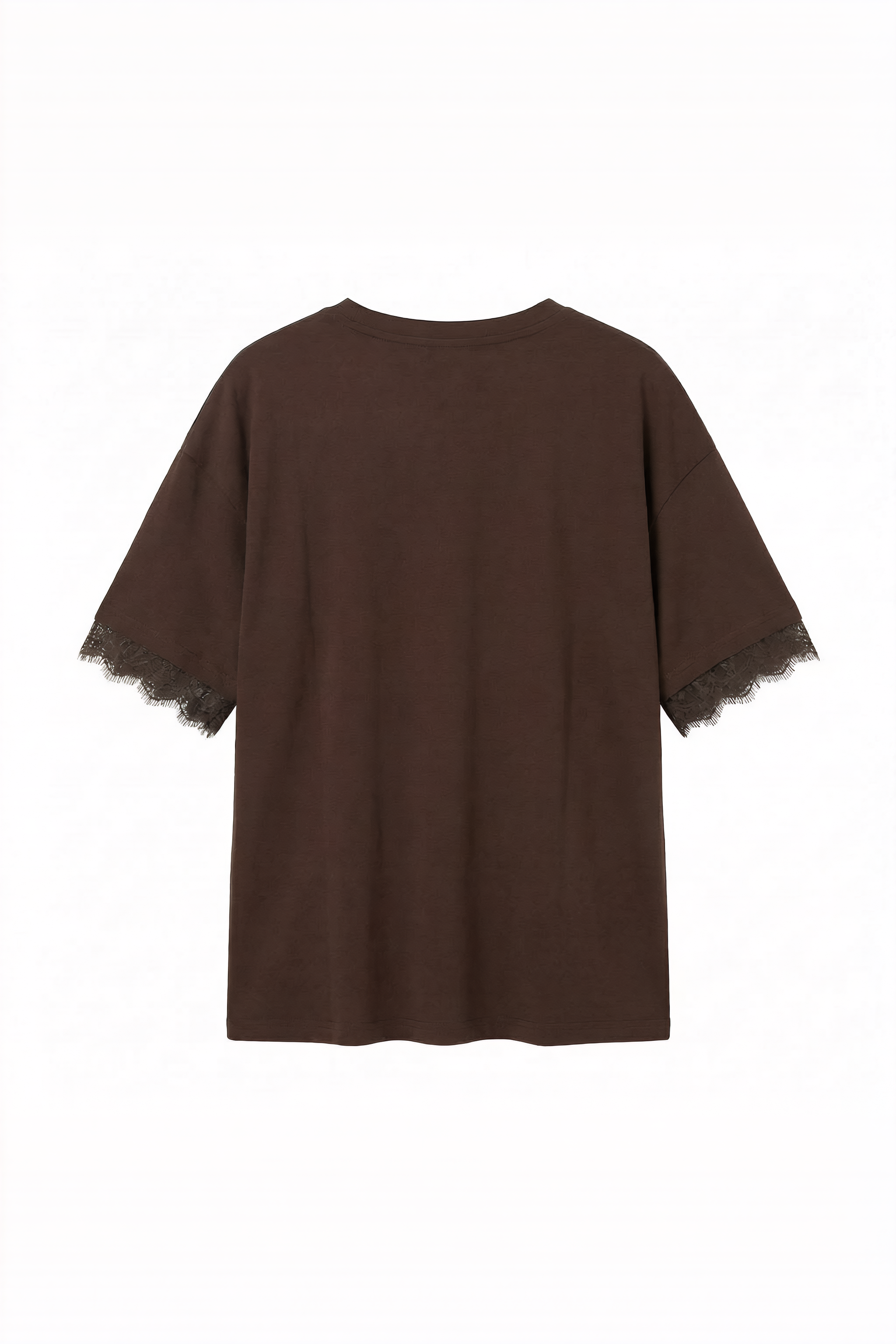 T-shirt Over con Dettaglio in Pizzo