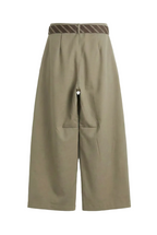 Pantaloni Wide-Leg con Cintura a Contrasto