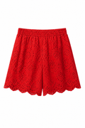 Pantaloncini in Cotone Sangallo Rosso