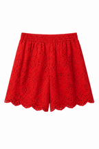 Pantaloncini in Cotone Sangallo Rosso