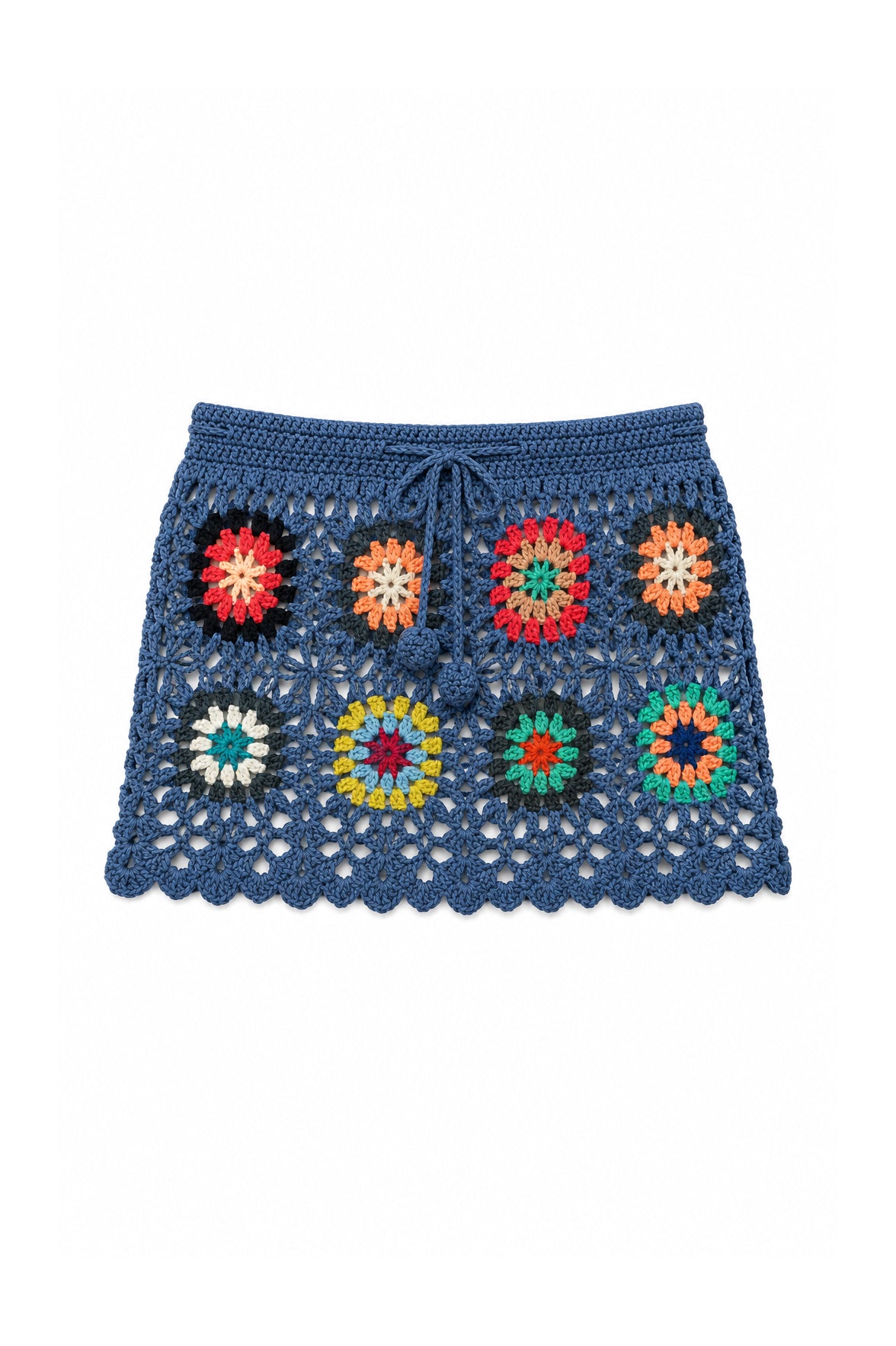 Minigonna Crochet Multicolor Blu jeans