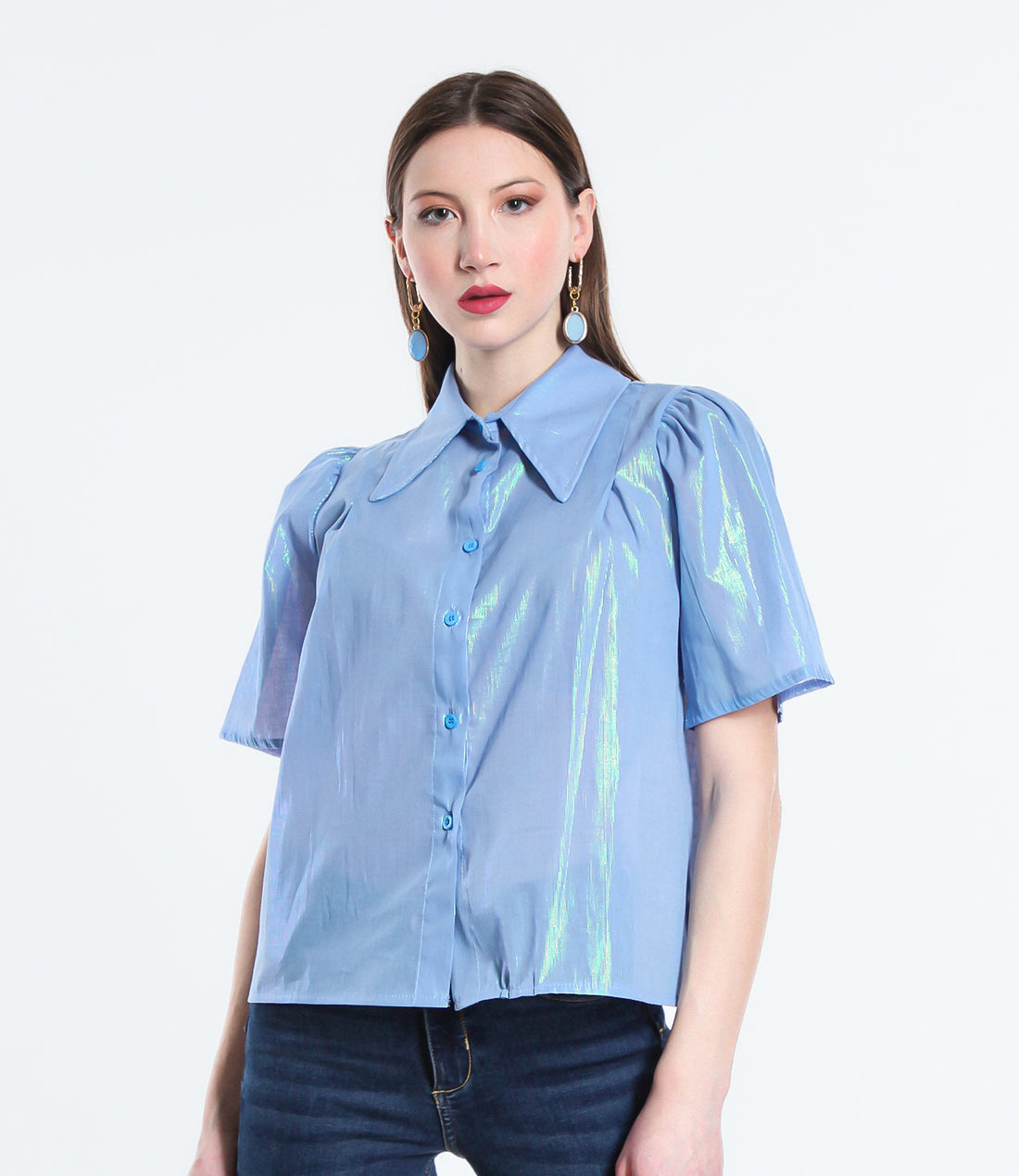 CAMICIA SHINE S CELESTE