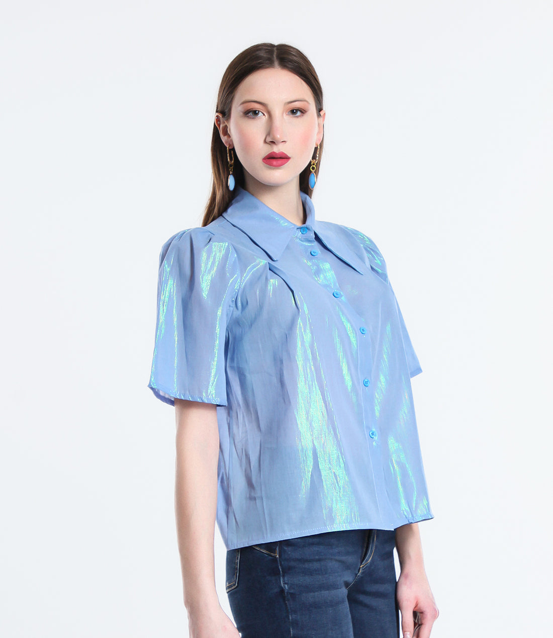 CAMICIA SHINE L CELESTE