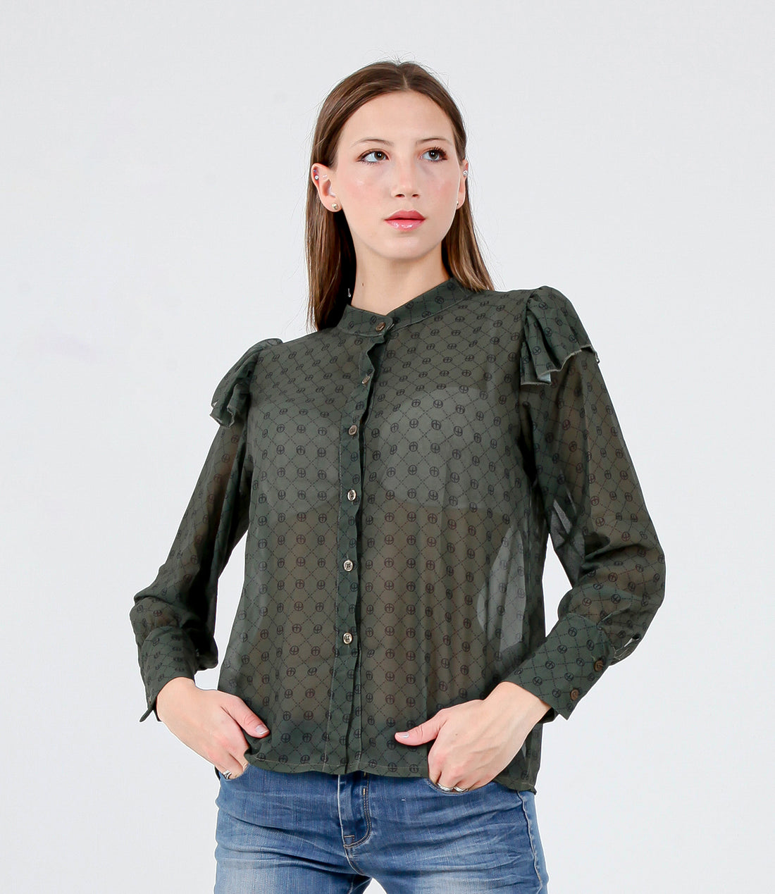 CAMICIA MONOGRAM SM VERDE MILITARE