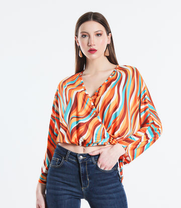 MAGLIA CROPPED ONDA SM ARANCIO