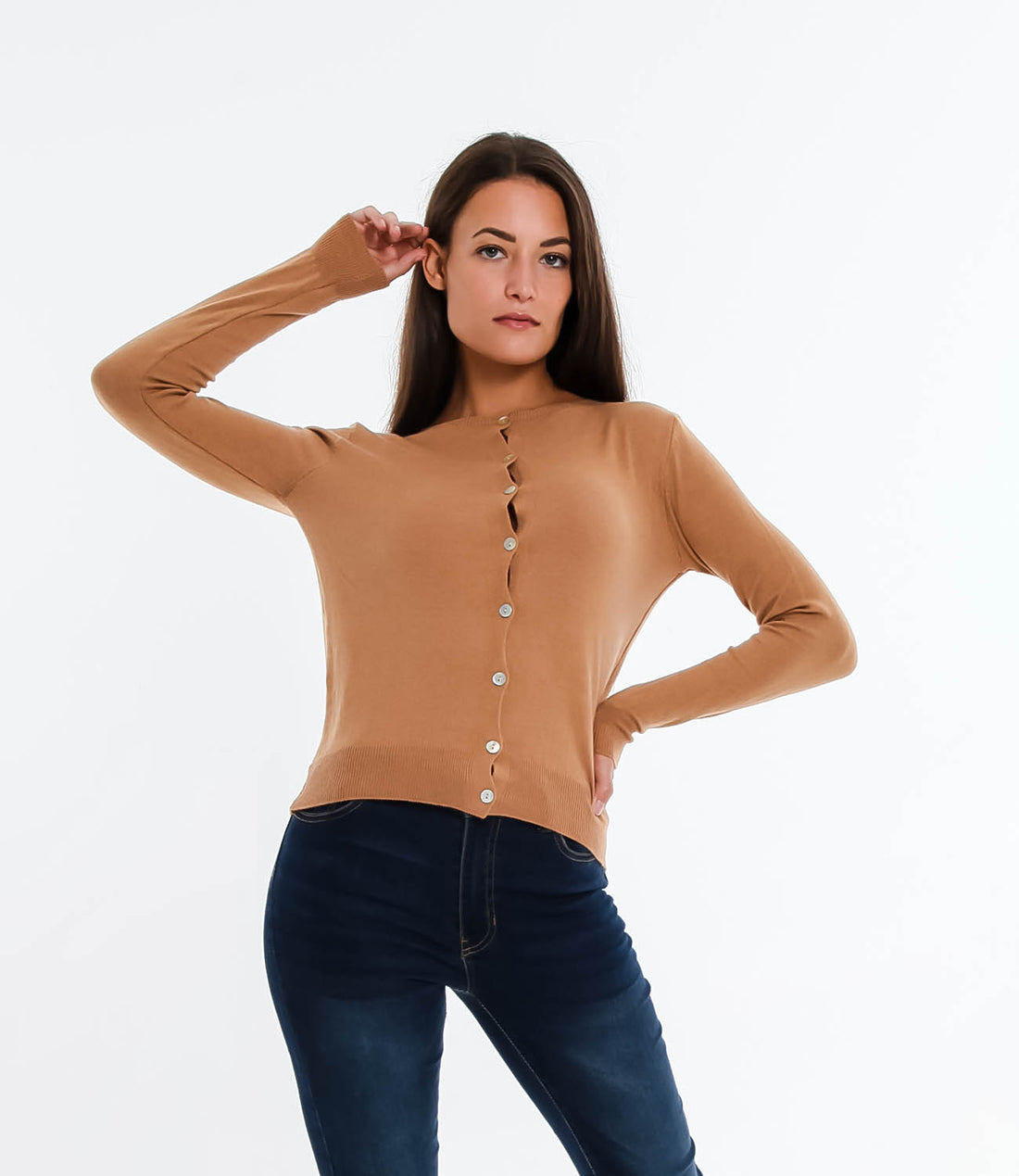 BASIK CARDIGAN SM CAMEL