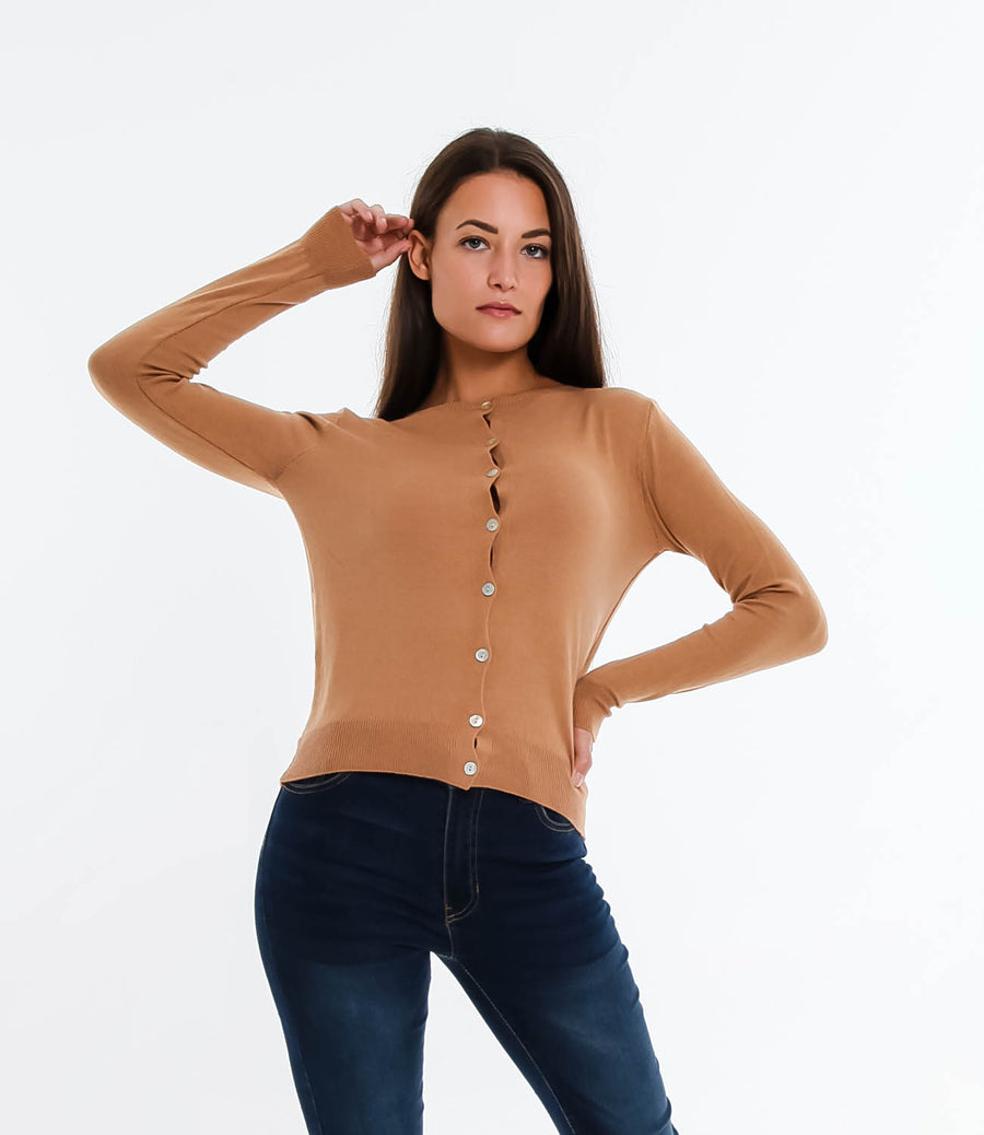 BASIK CARDIGAN SM CAMEL