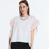 T-SHIRT TULLE SM ROSA