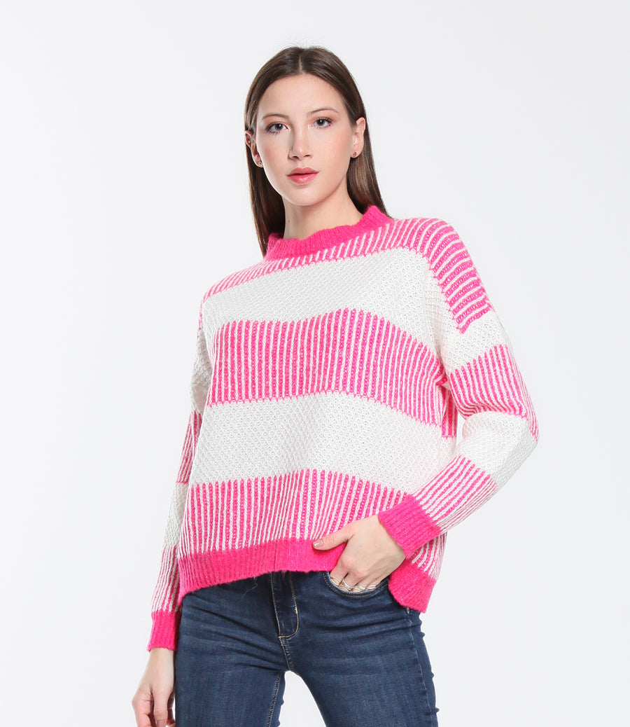 MAGLIONE DRILL ONE SM FUCSIA