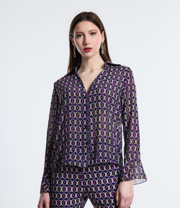 CAMICIA GEOMETRIK SM VIOLA