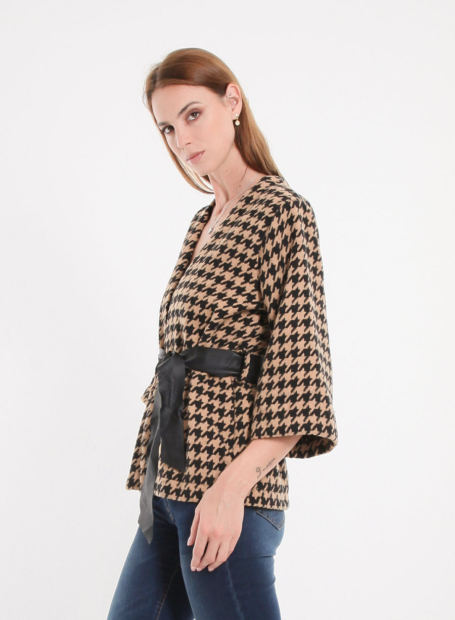 KIMONO PIED DE POULE